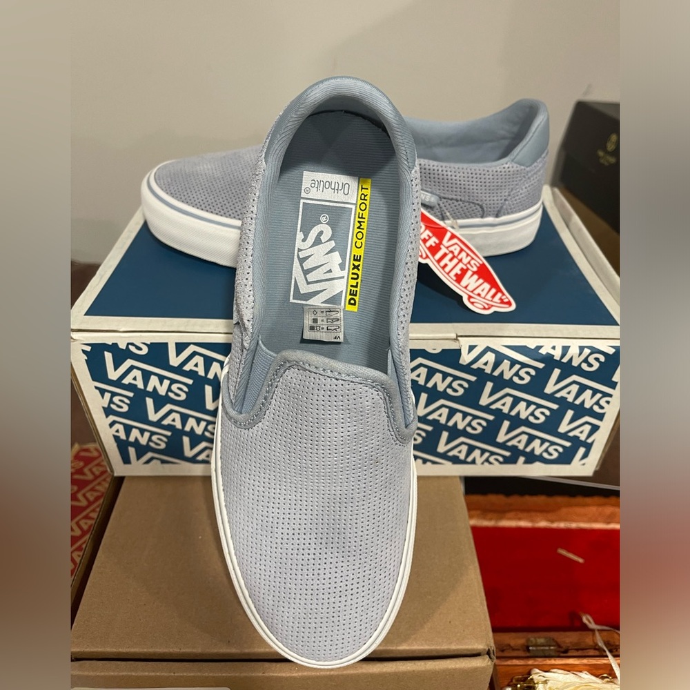 New NIB VANS ASHER DELUXE SUEDE SNEAKERS SHOES SLIP ONS 8M ladies - Picture 5 of 6